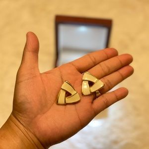 Geometric Triangle clip on earrings